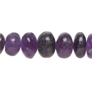Amethyst 1pkg1, hand-cut rondelle bead natural, 13 inch dark graduated 10x6mm-13x9mm