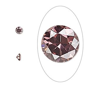 Gem, cubic zirconia, alexandrite purple, 3.5mm faceted round, Mohs hardness 8-1/2. Sold per pkg of 5.