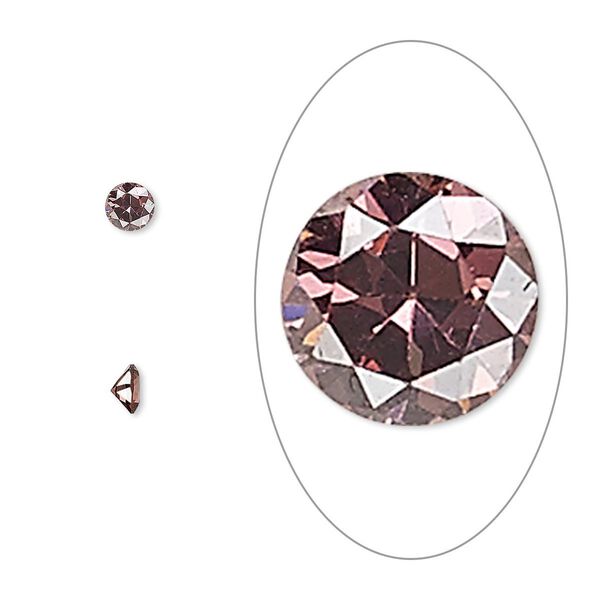 Gem, cubic zirconia, alexandrite purple, 3.5mm faceted round, Mohs hardness 8-1/2. Sold per pkg of 5. image number 0