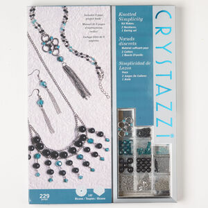 Necklace and earring kit assortment 1pkg229, antique silver- / silver- / black-finished steel, mixed colors, assorted sizes and shapes.
