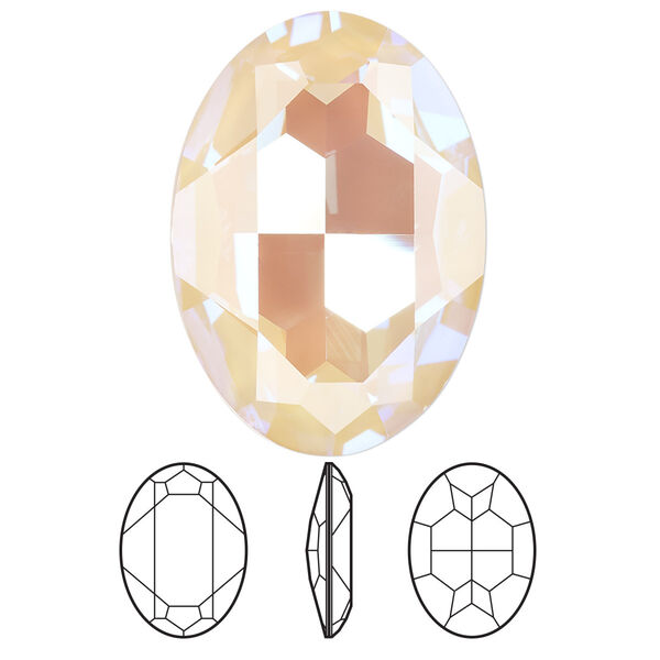 Fancy stone 1pk crystal ivory cream DeLite, Crystal Passions® 30mm oval 4127 image number 0
