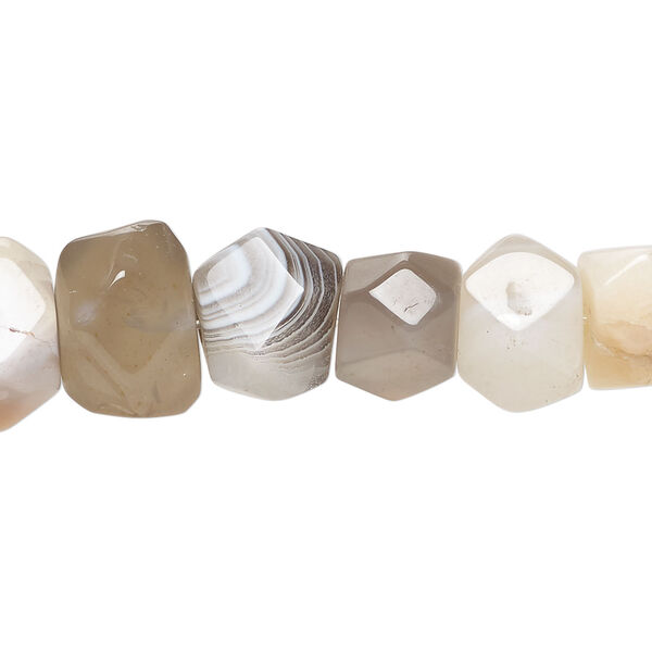 Botswana agate 1pkg1, faceted uneven rondelle bead natural, 15 inch 10x7mm-12x10mm image number 0