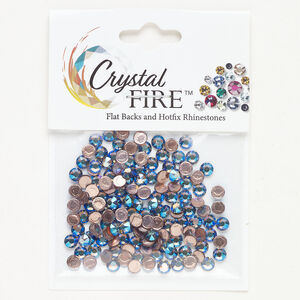 Flat back 144pk black diamond shimmer foil back, Crystal FIRE® 3.80-4.00mm round SS17