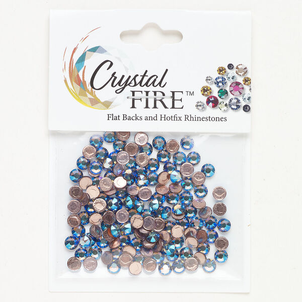 Flat back 144pk black diamond shimmer foil back, Crystal FIRE® 3.80-4.00mm round SS17 image number 0
