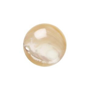 Cabochon, mother-of-pearl shell (natural), 18mm calibrated round, Mohs hardness 3-1/2. Sold individually.