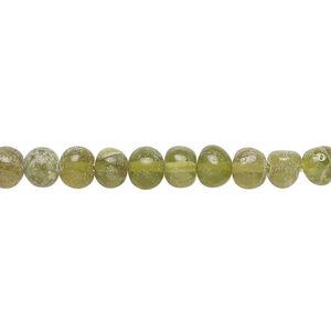 Vesuvianite 1pkg1, hand-cut uneven round bead natural 14 inch 4-6mm