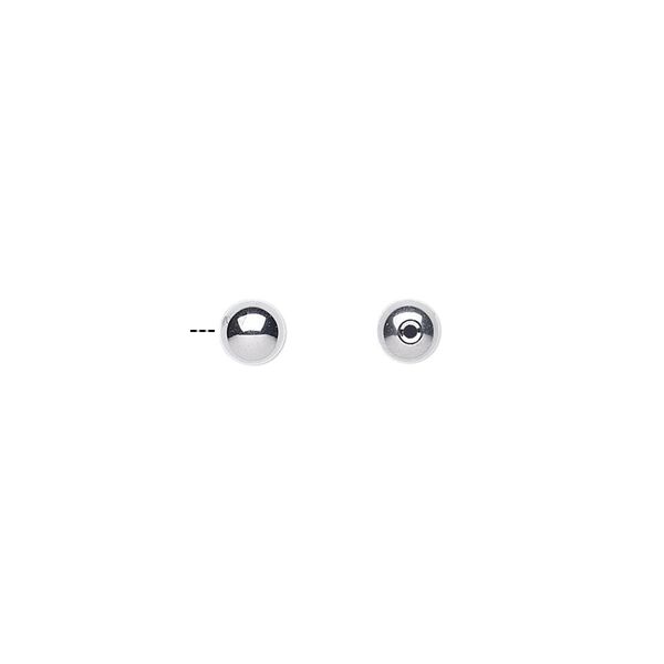 Hemalyke™ 1pkg4, electroplated half-drilled round bead 4mm image number 0