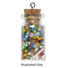 Component, glass / cork / nickel-finished steel, clear, 40x22mm bottle with stopper and screw eye. Sold per pkg of 100. image number 0