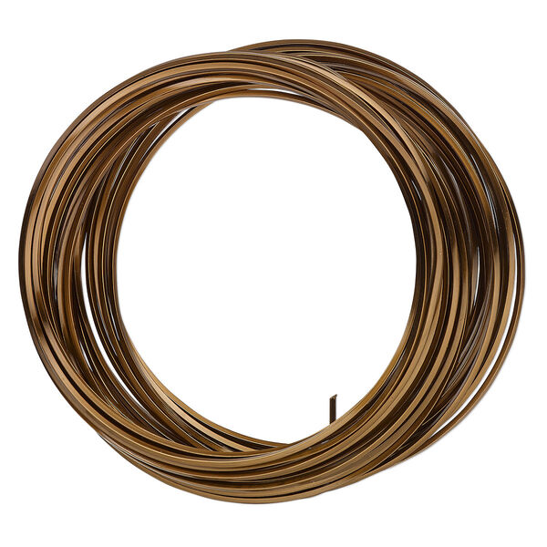 Wire, Beadalon®, antique brass-finished copper, half-hard, square, 20 gauge. Sold per 2-meter section. image number 0