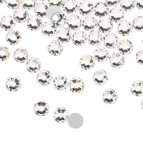 Flat back, Dance With Me™ crystal rhinestone, crystal clear, foil back, 4.6-4.8mm rose, SS20. Sold per pkg of 1,440 (10 gross). image number 0