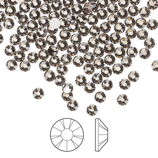 Flat back 144pk black diamond foil back, Preciosa MAXIMA Czech crystal hotfix rhinestone 3-3.2mm chaton rose round SS12 image number 0