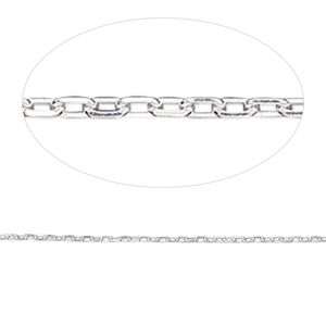 Chain 1pkg1 sterling silver cable, 1mm, Gossamer™ 5 foot unfinished