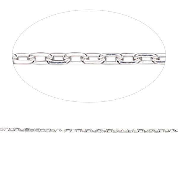 Chain, Gossamer™, sterling silver, 1mm cable. Sold per pkg of 5 feet. image number 0