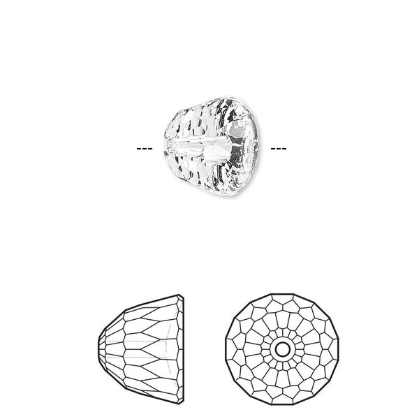 Bead 1pk crystal, Crystal Passions® 10x8mm dome small 5542 image number 0