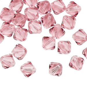 Bead 288pk light rose, Swarovski® 8mm XILION bicone 5328