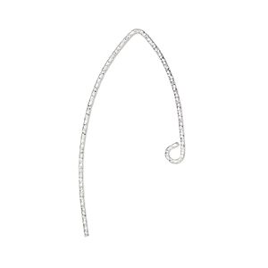 Ear wire 1pkg2 sterling silver, 22mm diamond-cut marquise / open loop, 21 gauge 1 pair
