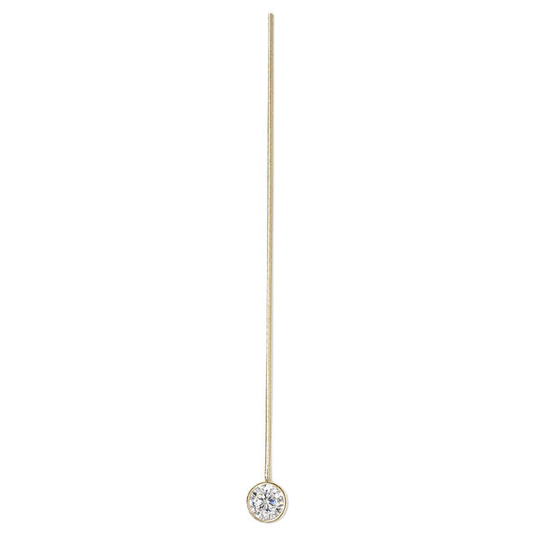 Head pin, cubic zirconia and 14Kt gold-filled, clear, 1-1/2 inches with 3mm faceted round, 24 gauge. Sold individually. image number 0
