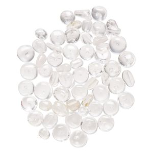Quartz crystal 1pkg1, hand-cut top-drilled / center-drilled mixed shape bead 1 oz mix 6x4mm-10x5mm