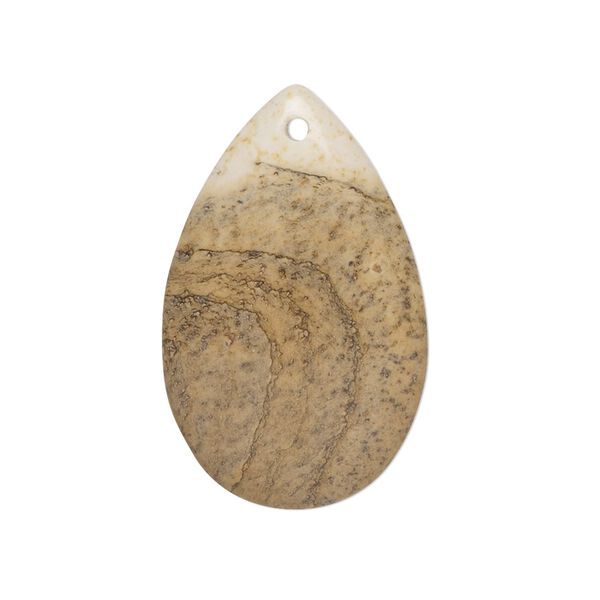 Picture jasper 1pkg1, hand-cut teardrop focal natural 31x20mm image number 0