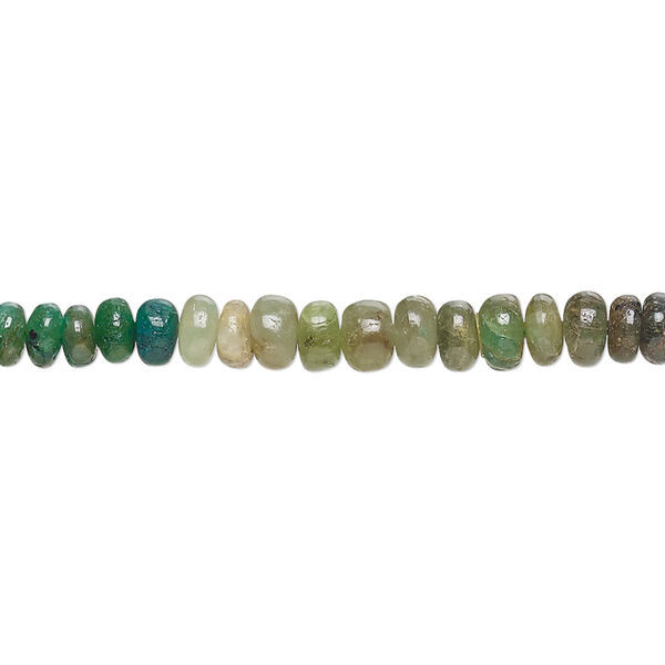 Emerald 1pkg1, hand-cut rondelle bead C grade, 13 inch 4x2mm-5x3mm image number 0