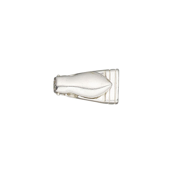 Clasp magnetic fold-over 1pkg1 sterling silver, 25x10mm irregular rectangle, JBB Findings 1-strand image number 1