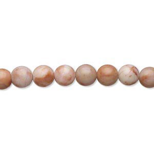 Bead, red spot stone (natural), 6mm round, C grade, Mohs hardness 3. Sold per 15" to 16" strand. image number 0