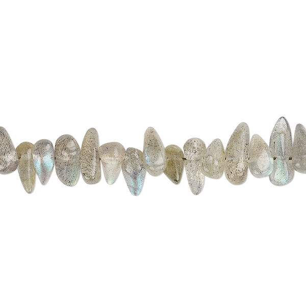 Bead, labradorite (natural), 5x4mm-10x5mm hand-cut top- and center-drilled teardrop, B grade, Mohs hardness 6 to 6-1/2. Sold per 13-inch strand. image number 0