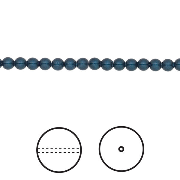 Pearl 1000pk petrol, Swarovski® 3mm round 5810 image number 0
