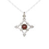 Garnet / sterling silver 1pkg1, antiqued open beaded diamond drop natural 17x17mm image number 0