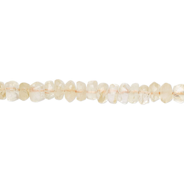 Citrine 1pkg1, hand-cut faceted rondelle bead, 13 inch 4x2mm-5x4mm image number 0