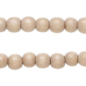 Taiwanese cheesewood 1pkg2, hand-cut round bead 15.5-16 inch medium tan 8mm
