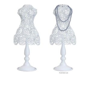 Display, necklace, steel, white, 23 x 9 x 6-1/2 inches female torso. Sold individually.