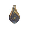 Drop, lampworked glass 1pkg1, opaque and translucent dark blue and dark brown with copper-colored glitter, 27x16mm-29x17mm spoon with swirl design. image number 0