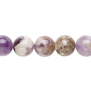 Flower amethyst 1pkg1, round bead natural 15.5-16 inch 10mm
