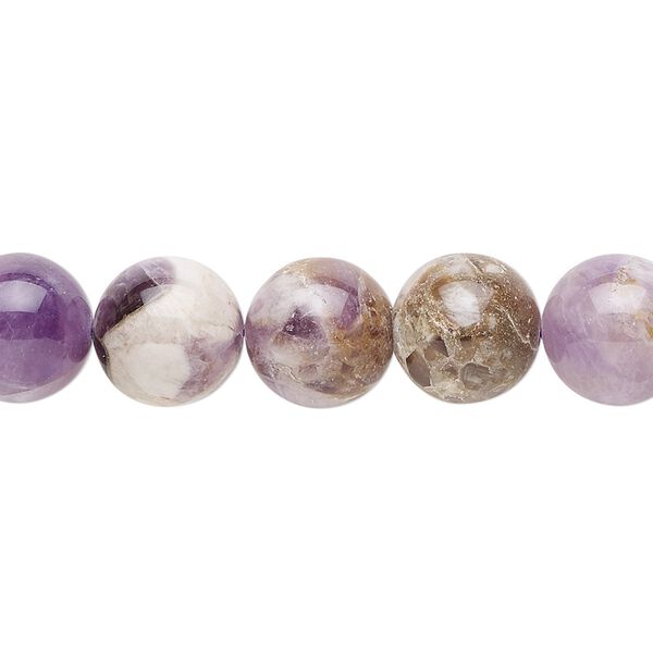 Flower amethyst 1pkg1, round bead natural 15.5-16 inch 10mm image number 0