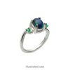 Ring, sterling silver, (2) 2.5mm 4-prong round settings and (1) 8x6mm 4-prong oval setting, size 7. Sold individually. image number 1