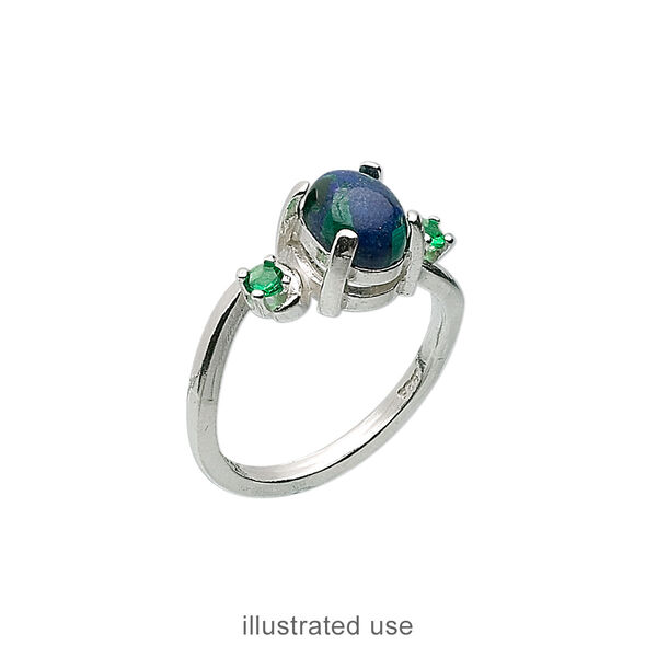 Ring, sterling silver, (2) 2.5mm 4-prong round settings and (1) 8x6mm 4-prong oval setting, size 7. Sold individually. image number 1
