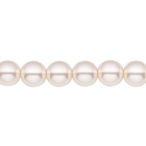 Bead, Czech pearl-coated glass druk, opaque pale pink, 8mm round. Sold per 15-1/2" to 16" strand.