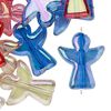 Bead, acrylic, assorted transparent colors AB, 23x19mm angel. Sold per pkg of 50. image number 0