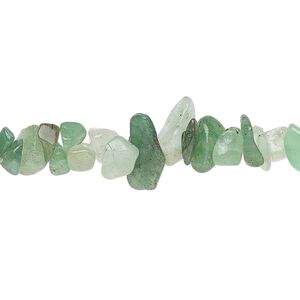 Green aventurine / emerald green aventurine 1pkg1, chip bead natural C grade, 34 inch medium