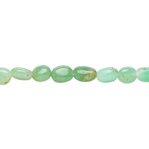 Chrysoprase 1pkg1, hand-cut puffed oval bead natural 13 inch 5x5mm-8x6mm