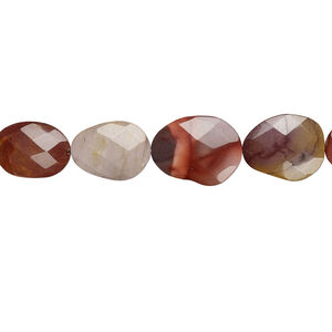 Moukaite jasper 1pkg1, faceted flat freeform bead natural 15.5-16 inch 28x21mm-40x30mm