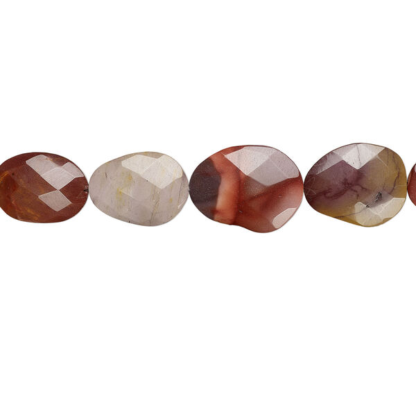 Moukaite jasper 1pkg1, faceted flat freeform bead natural 15.5-16 inch 28x21mm-40x30mm image number 0