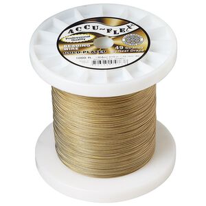 Beading wire, Accu-Flex®, nylon and 24Kt gold-plated stainless steel, clear, 49 strand, 0.019-inch diameter. Sold per 1,000-foot spool.