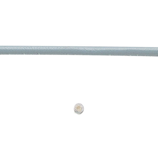 Cord, leather and cotton (dyed), grey, 2.5mm zigzag-stitched round. Sold per 5-yard section. image number 0