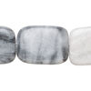 Black-grey marble 1pkg1, puffed rectangle bead natural, 15 inch 24x17mm-26x19mm image number 0