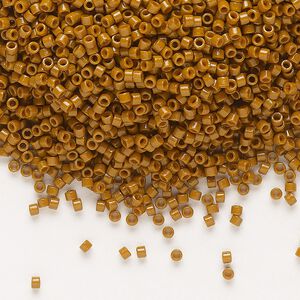 Seed bead, Delica®, glass, pkg/7.5g, #11 round, Duracoat® opaque outside dyed sienna (DB-2109).