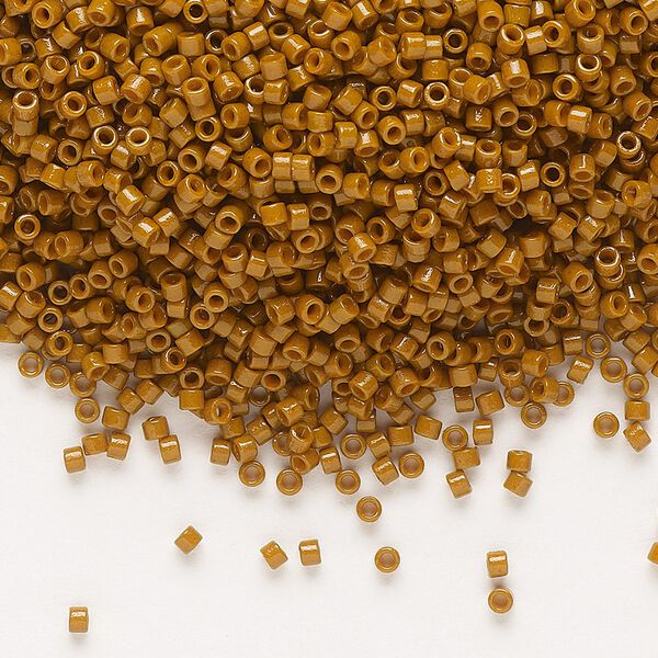 Seed bead, Delica®, glass, pkg/7.5g, #11 round, Duracoat® opaque outside dyed sienna (DB-2109). image number 0