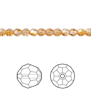 Bead 1pkg720 dark orange TCF™, Swarovski®, 4mm faceted round 5000