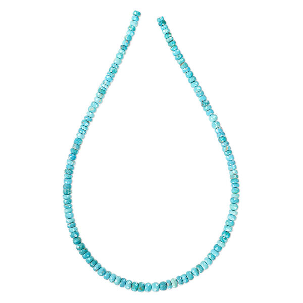 Kingman turquoise 1pkg1, hand-cut faceted rondelle B grade, 15.5-16 inch graduated 4x3mm-6x4mm image number 2